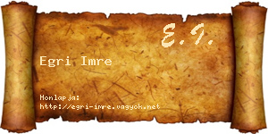 Egri Imre névjegykártya